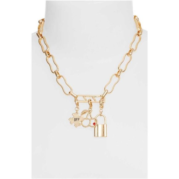 Goldtone Open Edit Removeable Charms and Necklace 16 1/2" Plus 2" ext - Picture 5 of 6